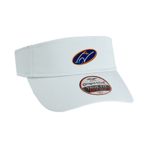 White visor with embroidered Insideya Golf icon