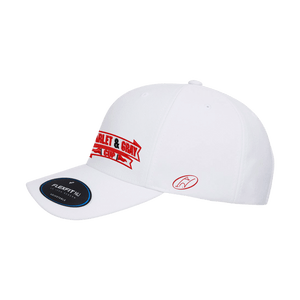 White snapback hat with Insideya Golf icon on side panel