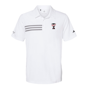 White Scarlet & Gray Adidas polo