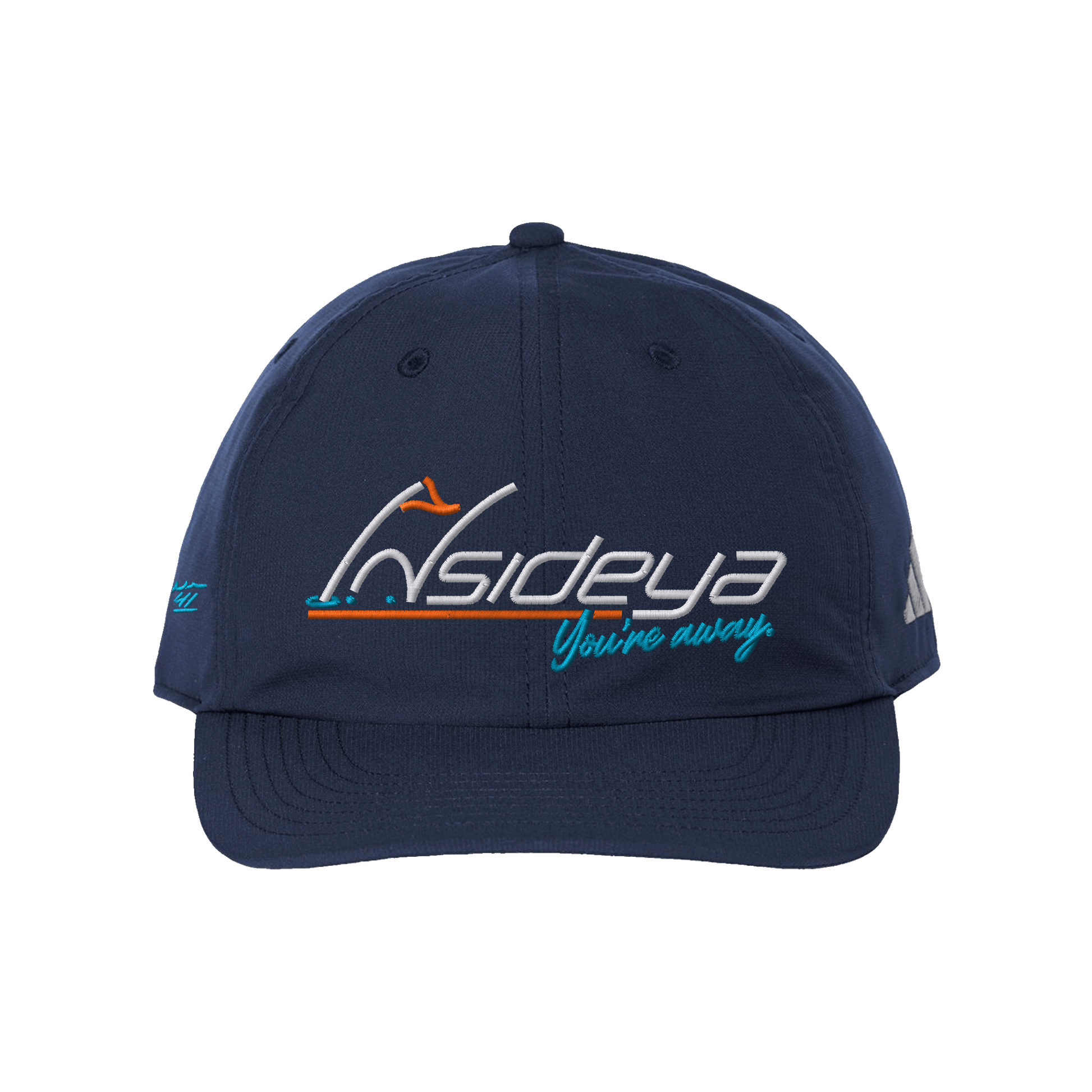 Navy snapback with Insideya Golf logo 