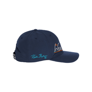 Navy snapback hat with embroidered Keith Byars Signature