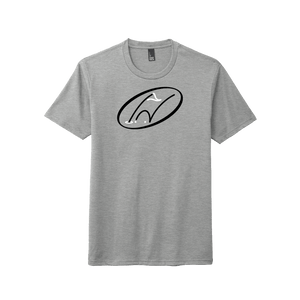 Heathered grey t-shirt with Insideya Golf icon on full front