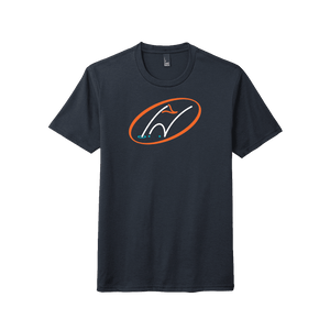 Navy t-shirt with Insideya Golf icon on full front