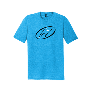 Turquoise t-shirt with Insideya Golf icon on full front