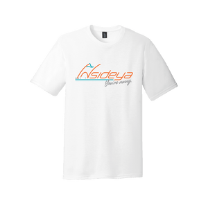 White District Perfect Tri Tee with screen printed Insideya Golf logo flat front