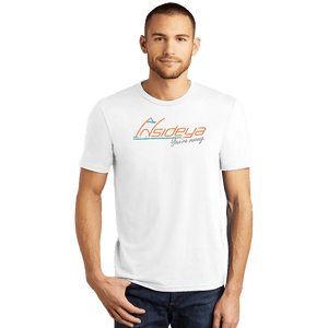 White District Perfect Tri Tee with screen printed Insideya Golf logo front model