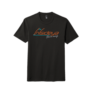 Black District Perfect Tri Tee with screen printed Insideya Golf logo flat front