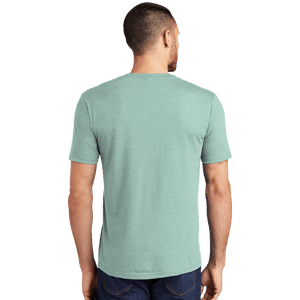 Dusty Sage District Perfect Tri Tee with screen printed Insideya Golf logo back model