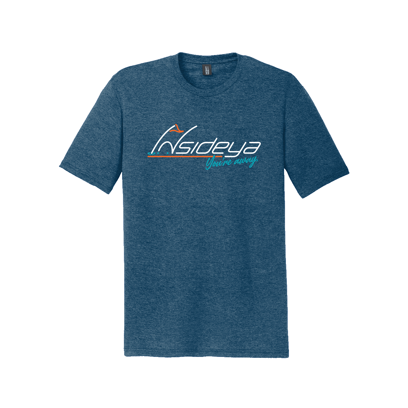 Heathered Neptune District Perfect Tri Tee with screen printed Insideya Golf logo flat front