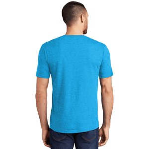 Turquoise Frost District Perfect Tri Tee with screen printed Insideya Golf logo back model