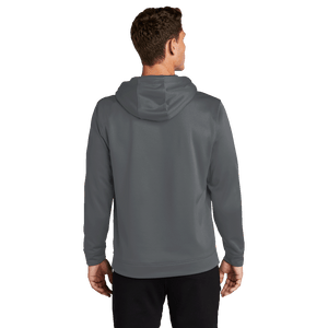 Iron Grey Sport-Tek Sport-Wik Fleece Hooded Pullover with printed Insideya Golf logo back model