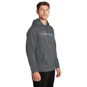 Iron Grey Sport-Tek Sport-Wik Fleece Hooded Pullover with printed Insideya Golf logo side model
