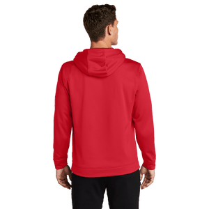 Deep Red Sport-Tek Sport-Wik Fleece Hooded Pullover with printed Insideya Golf logo back model