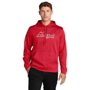 Deep Red Sport-Tek Sport-Wik Fleece Hooded Pullover with printed Insideya Golf logo front model 