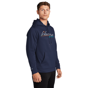 Navy Sport-Tek Sport-Wik Fleece Hooded Pullover with printed Insideya Golf logo side model