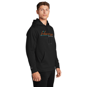 Black Sport-Tek Sport-Wik Fleece Hooded Pullover with printed Insideya Golf logo side model