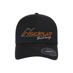 Black FlexFit NU Adjustable Cap with embroidered Insideya Golf logo 