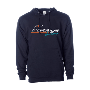 Navy hoodie with Insideya Golf logo on front