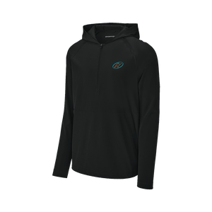 Black half-zip jacket with Insideya Golf logo on left chest 