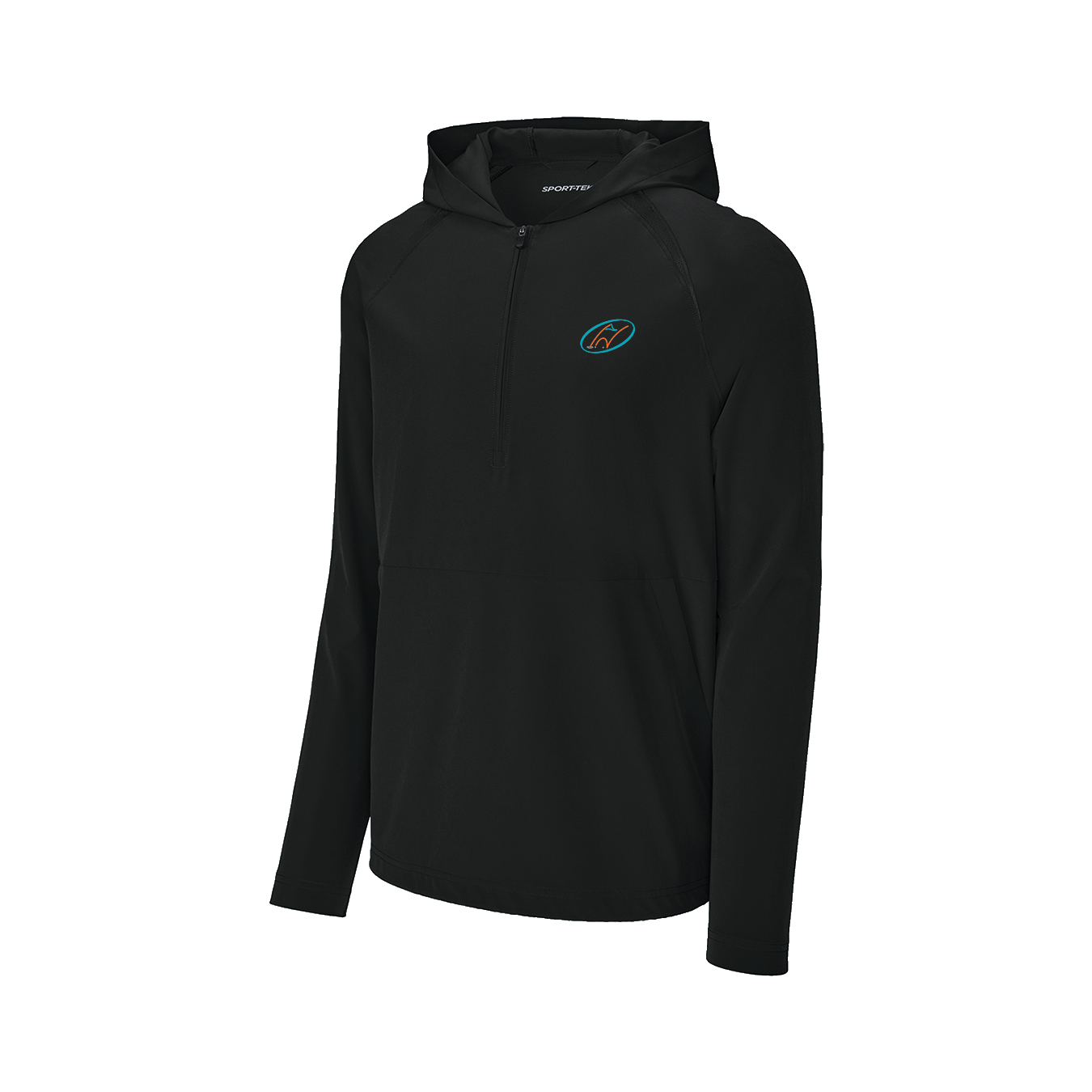 Black half-zip jacket with Insideya Golf logo on left chest 