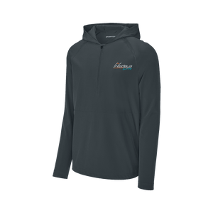 Iron Grey Sport-Tek Repeat Half-Zip Long Sleeve Hooded Jacket with Embroidered Insideya Golf Logo flat front