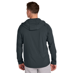 Iron Grey Sport-Tek Repeat Half-Zip Long Sleeve Hooded Jacket with Embroidered Insideya Golf Logo back model