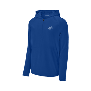Blue half-zip jacket with Insideya Golf logo on left chest 
