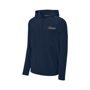 True Navy Sport-Tek Repeat Half-Zip Long Sleeve Hooded Jacket with Embroidered Insideya Golf Logo flat front