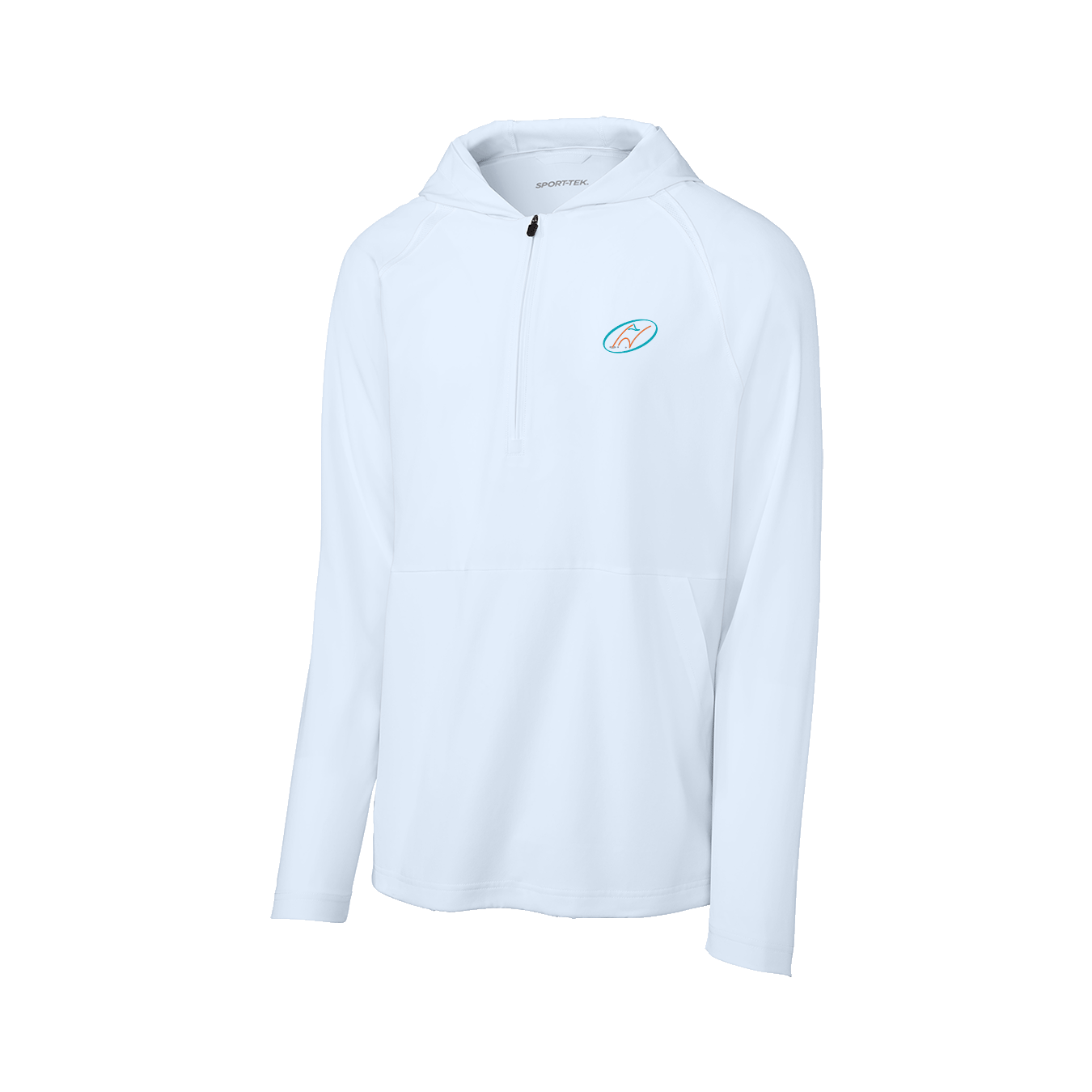 White half-zip jacket with Insideya Golf logo on left chest 