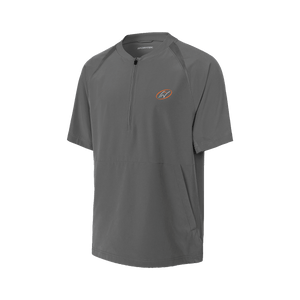Grey half-zip short sleeve jacket with Insideya Golf logo on left chest 