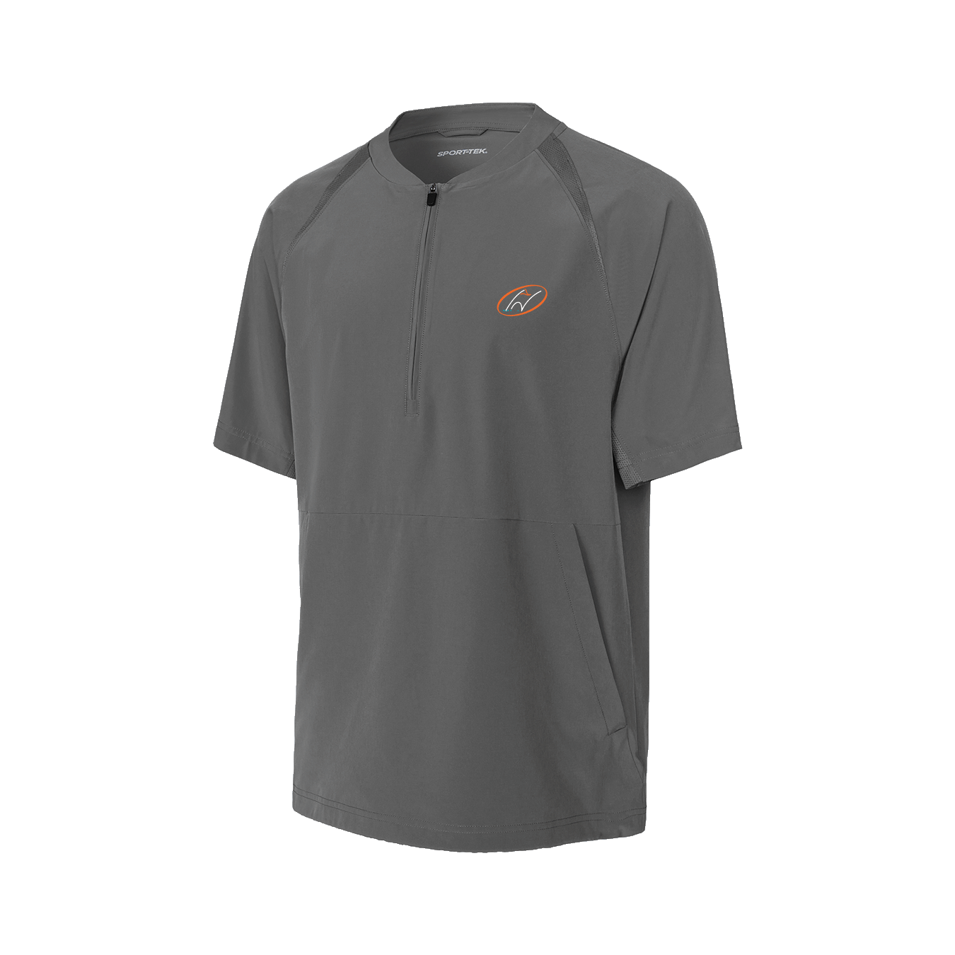 Grey half-zip short sleeve jacket with Insideya Golf logo on left chest 