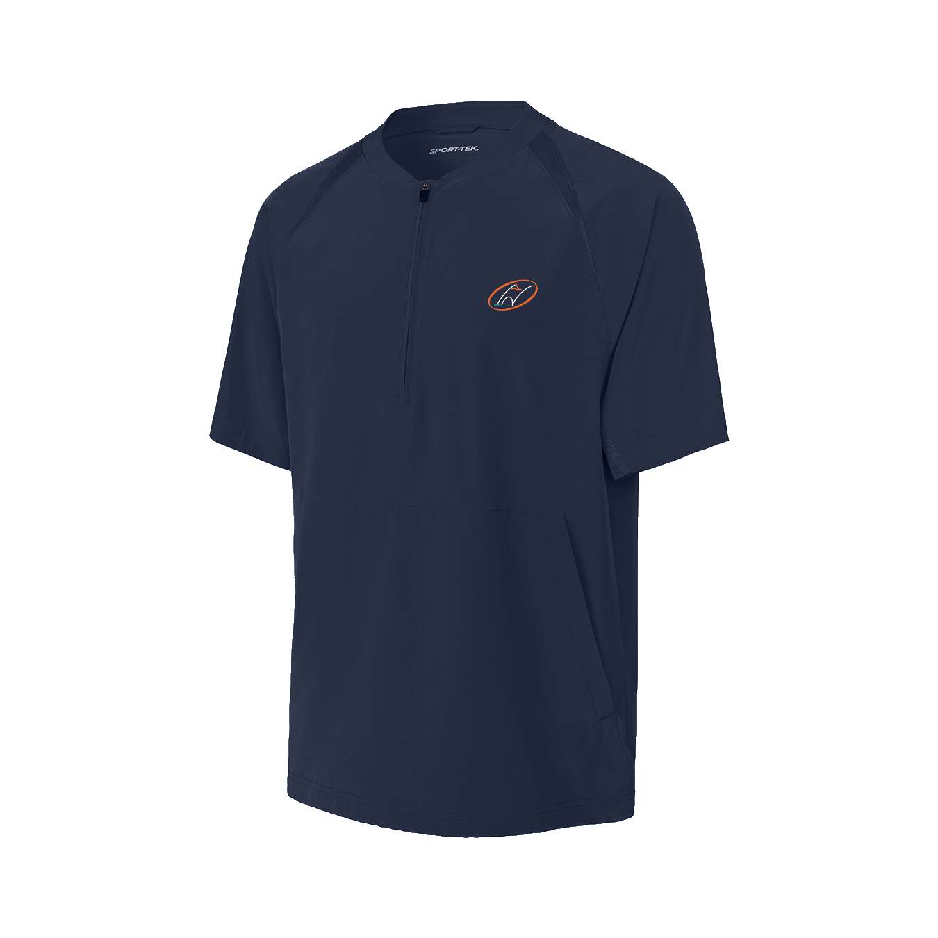 Navy half-zip short sleeve jacket with Insideya Golf logo on left chest 