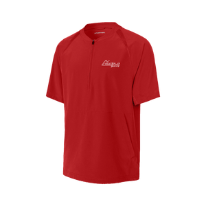 Deep Red Sport-Tek Repeat Half-Zip Short Sleeve Jacket with Embroidered Insideya Golf Logo flat front