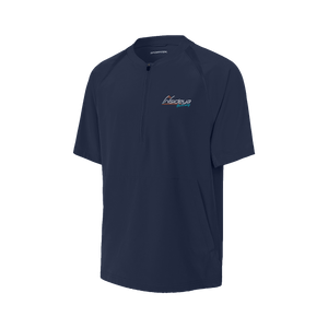 True Navy Sport-Tek Repeat Half-Zip Short Sleeve Jacket with Embroidered Insideya Golf Logo flat front