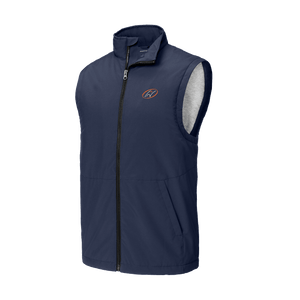 Navy vest with Insideya Golf icon on left chest