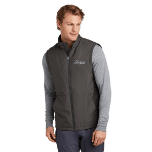 Graphite Sport-Tek Insulated Vest with Insideya Golf logo printed on left chest front model