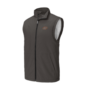 Grey vest with Insideya Golf icon on left chest