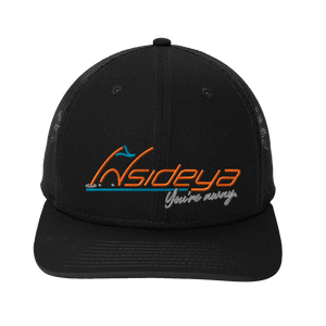 Black New Era Snapback Low Profile Trucker Cap with Embroidered Insideya Golf logo