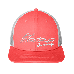 Coral White New Era Snapback Low Profile Trucker Cap with Embroidered Insideya Golf logo