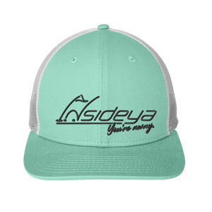 Mint White New Era Snapback Low Profile Trucker Cap with Embroidered Insideya Golf logo