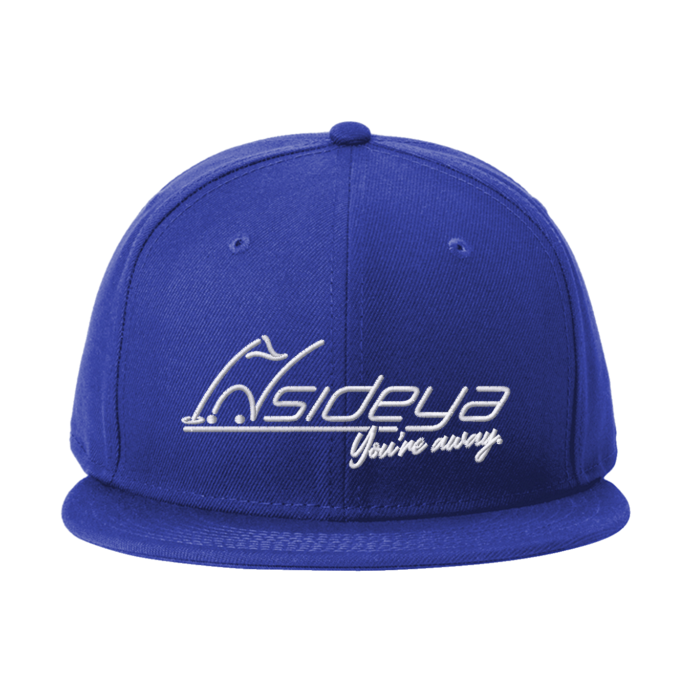 Royal New Era Standard Fit Flat Bill Snapback Cap with Embroidered Insideya Golf logo