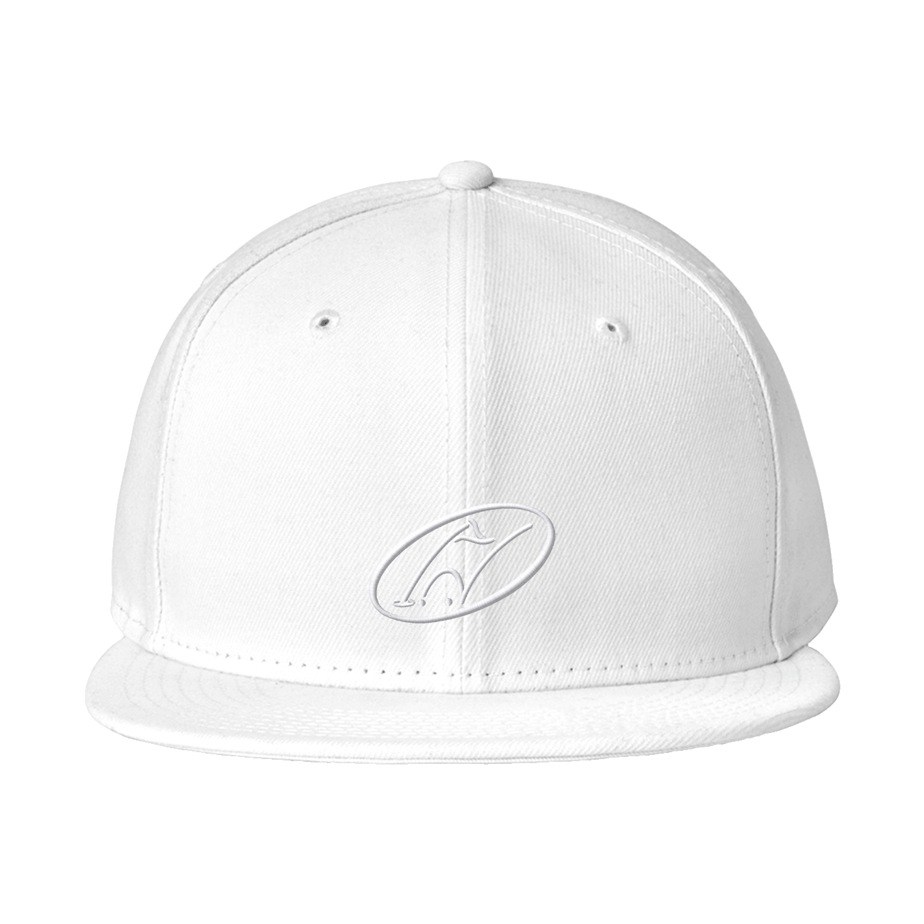 White flat bill hat with Insideya Golf icon 