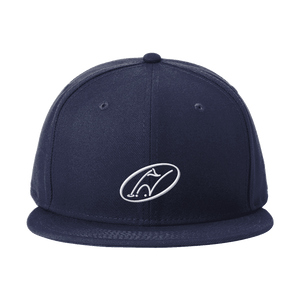 Navy flat bill hat with Insideya Golf icon 