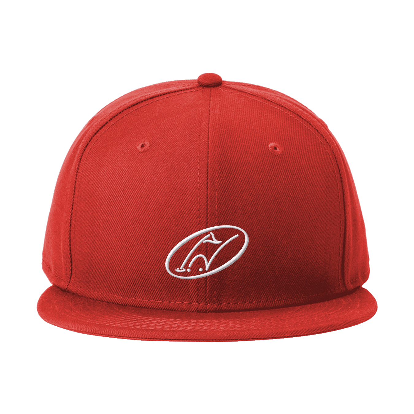 Red flat bill hat with Insideya Golf icon 