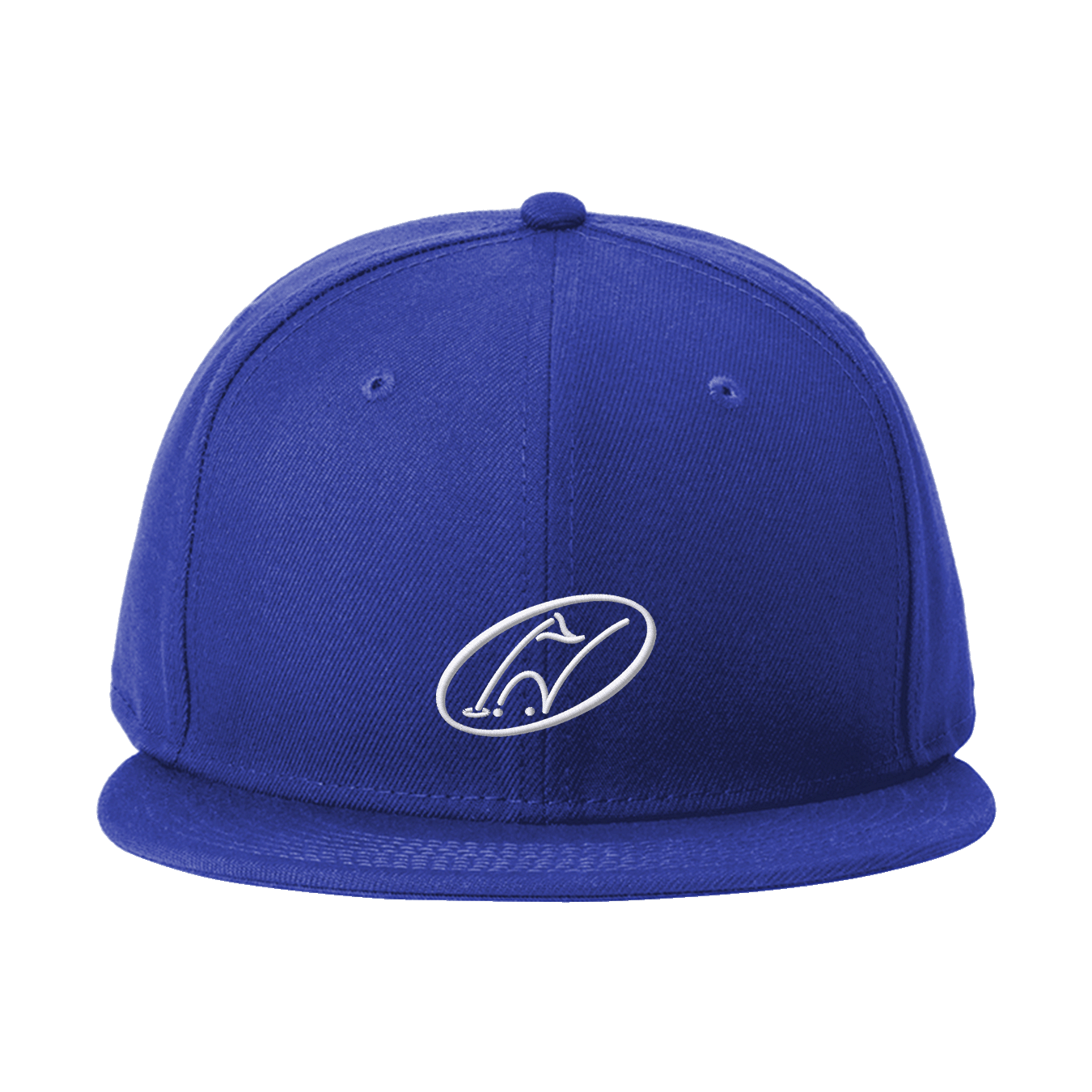 Royal blue flat bill hat with Insideya Golf icon 