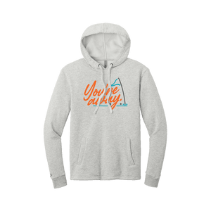 Oatmeal Next Level Apparel Unisex Malibu Pullover Hoodie with screen printed Insideya Golf Tagline 'You're Away' flat front