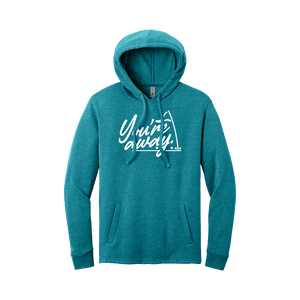 Teal hoodie with Insideya Golf tagline on front