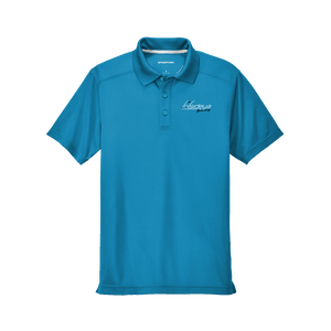 Blue Wake Sport-Tek PosiCharge Micro-Mesh Polo with embroidered Insideya Golf logo flat front