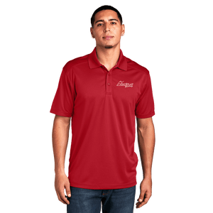 True Red Sport-Tek PosiCharge Micro-Mesh Polo with embroidered Insideya Golf logo front model