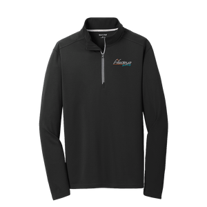 Black Sport-Tek Sport-Wick Textured Quarter-Zip Pullover with Embroidered Insideya Logo flat front
